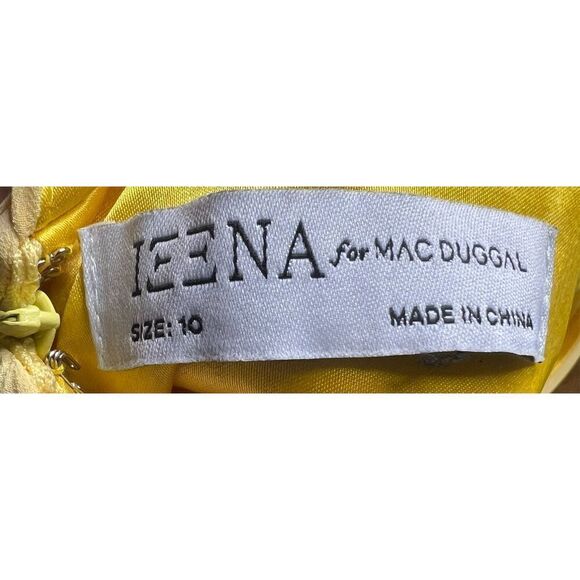 Ieena MAC DUGGAL Chiffon Wrap over A Line Gown in Buttercup Size 10 - Picture 6 of 6